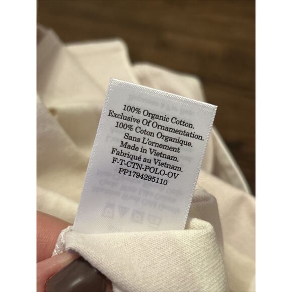 Everlane Sz S Purple White Striped Short Sleeve The Retro Jersey Polo Shirt NWT - Picture 7 of 7